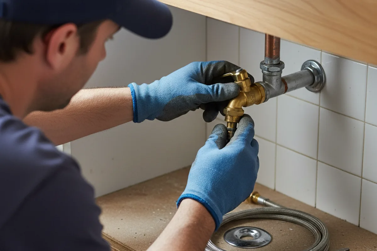 Shutoff valve and fitting work during Well Pump Repair in Los Alamitos